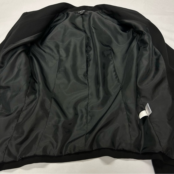 Apt 9 Womens Blazer Jacket Size 2 Open Front Pockets Classic Office Career Black - Picture 7 of 13